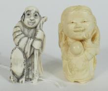 2 JAPANESE IVORY NETSUKES