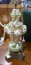 THREE CAPODIMONTE TABLE LAMPS