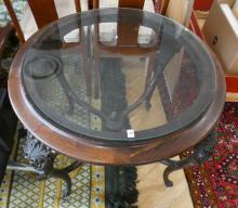 GLASS TOP PARLOUR TABLE