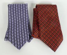 2 HERMES NECK TIES