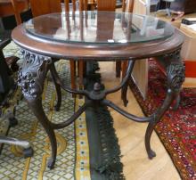 GLASS TOP PARLOUR TABLE