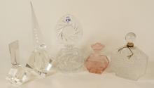 CRYSTAL AND GLASS SCENT BOTTLES