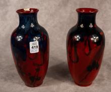 PAIR OF ROYAL DOULTON FLAMBE VASES