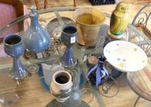 EIGHT PIECES OF ART POTTERY