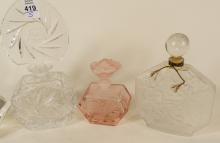 CRYSTAL AND GLASS SCENT BOTTLES