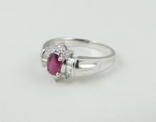 VINTAGE RUBY & DIAMOND RING