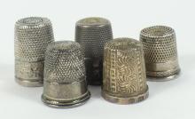 5 ANTIQUE/VINTAGE THIMBLES