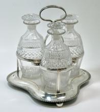 SHEFFIELD PLATED DECANTER SET