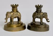 BRASS ELEPHANT CANDLESTICKS