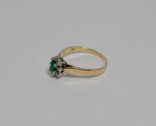 DIAMOND AND EMERALD RING