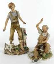 2 VINTAGE ITALIAN CAPODIMONTE FIGURINES