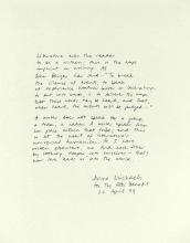 HANDWRITTEN POEM BY ANNE MICHAELS