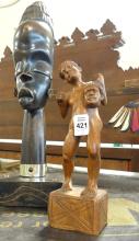 THREE WOODEN CARVINGS