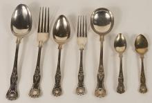 ANTIQUE "KINGS PATTERN" STERLING FLATWARE