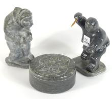 THREE INUIT STONE CARVINGS