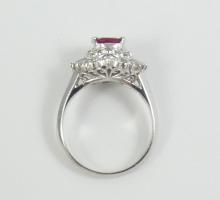 PLATINUM RUBY & DIAMOND RING