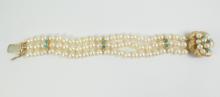 VINTAGE PEARL & TURQUISE BRACELET