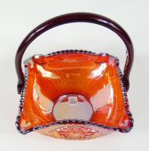 CARNIVAL GLASS BASKET