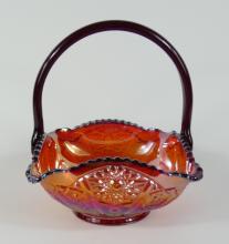 CARNIVAL GLASS BASKET