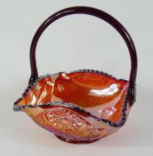 CARNIVAL GLASS BASKET