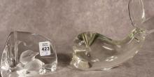 TWO PAPERWEIGHTS AND SCENT BOTTLE