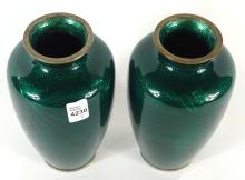 PAIR CLOISONNE VASES