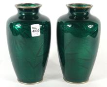 PAIR CLOISONNE VASES