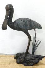 LARGE "SPOONBILL" BRONZE SCULPTURE