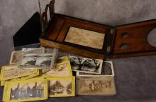 BURL WALNUT TABLE TOP SLIDE VIEWER