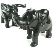 PAIR JADE ELEPHANTS