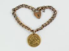 ANTIQUE BRACELET & GOLD COIN