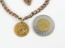 ANTIQUE BRACELET & GOLD COIN