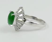 JADE & DIAMOND PLATINUM RING