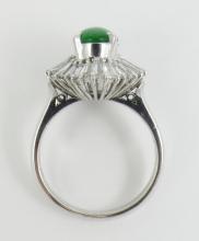 JADE & DIAMOND PLATINUM RING