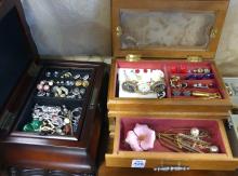 THREE JEWELLERY BOXES OF FASHION JEWELLERY