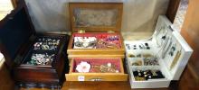 THREE JEWELLERY BOXES OF FASHION JEWELLERY