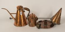 FOUR PIECES OF ANTIQUE COPPER