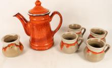 TWO POTTERY COFFEE SETS