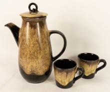 TWO POTTERY COFFEE SETS