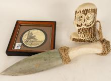 CARVING, PLAQUE AND KNIFE