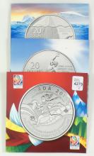 6 CANADIAN FINE SILVER COINS - no tax