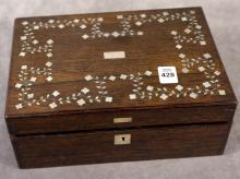 ANTIQUE ROSEWOOD TRAVEL CASE