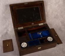 ANTIQUE ROSEWOOD TRAVEL CASE