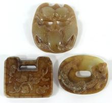 THREE JADE PENDANTS