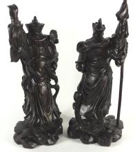 PAIR IMPRESSIVE CHINESE CARVINGS