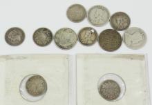 10 CANADIAN SILVER COINS