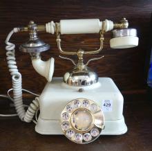 TELEPHONE, TOY STOVE, CREAM AND SUGAR