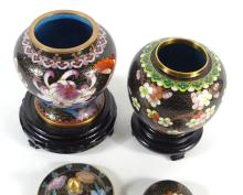 TWO CLOISONNE JARS