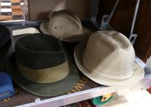 NINE VINTAGE MEN'S HATS