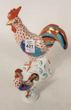 TWO HEREND "ROOSTER" FIGURINES